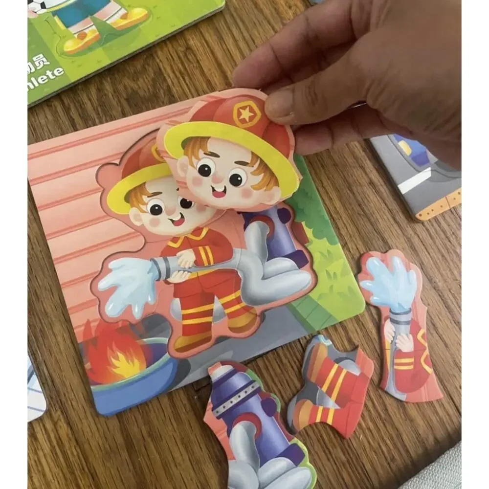 24‎ Sets Kids Puzzle Cartoon Animal Fruits Traffic Occupation Jigsaw Puzzle